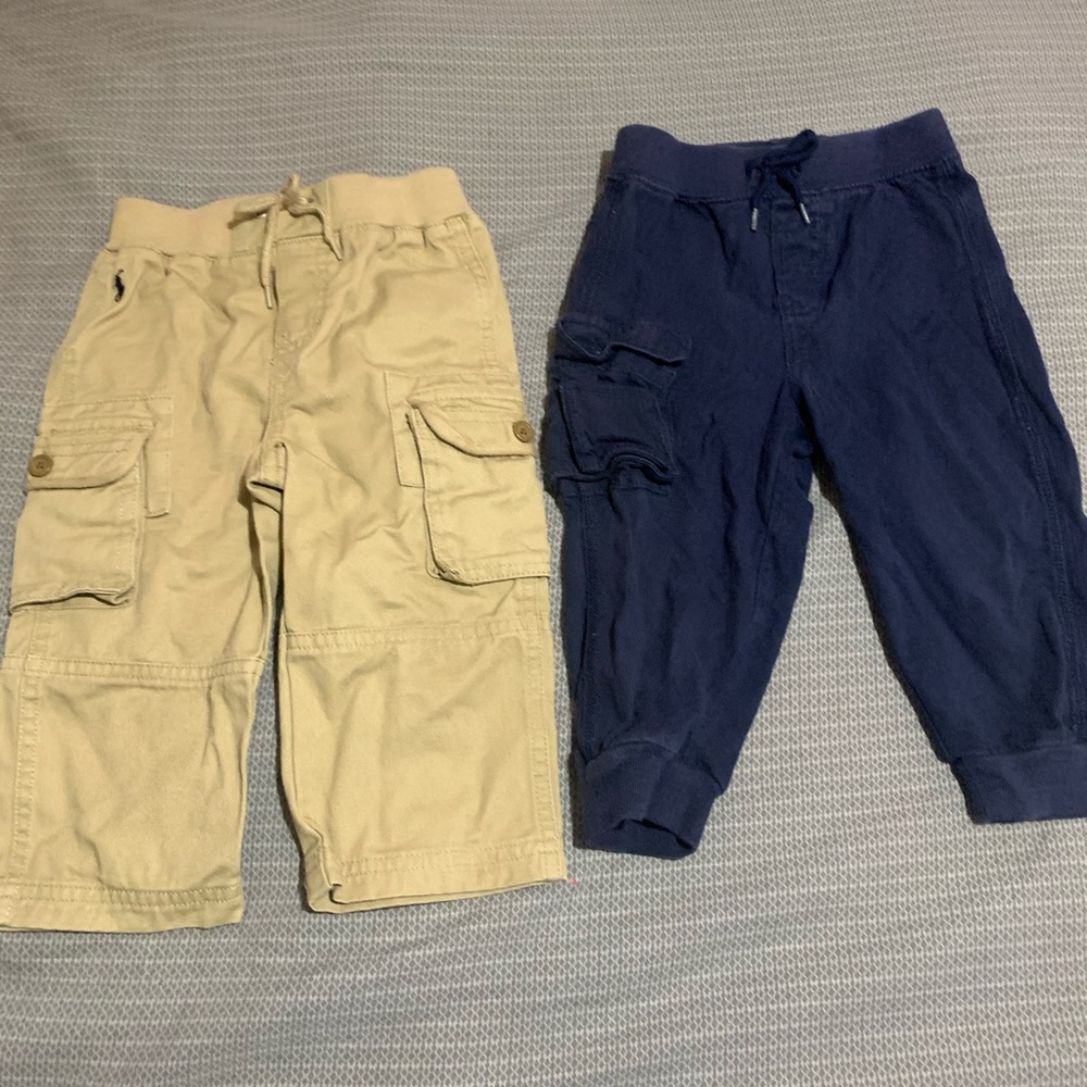 Ralph Lauren polo joggers and khaki pants.